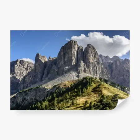 Fotomural cumbres rocosas y pradera alpina – Pixers®