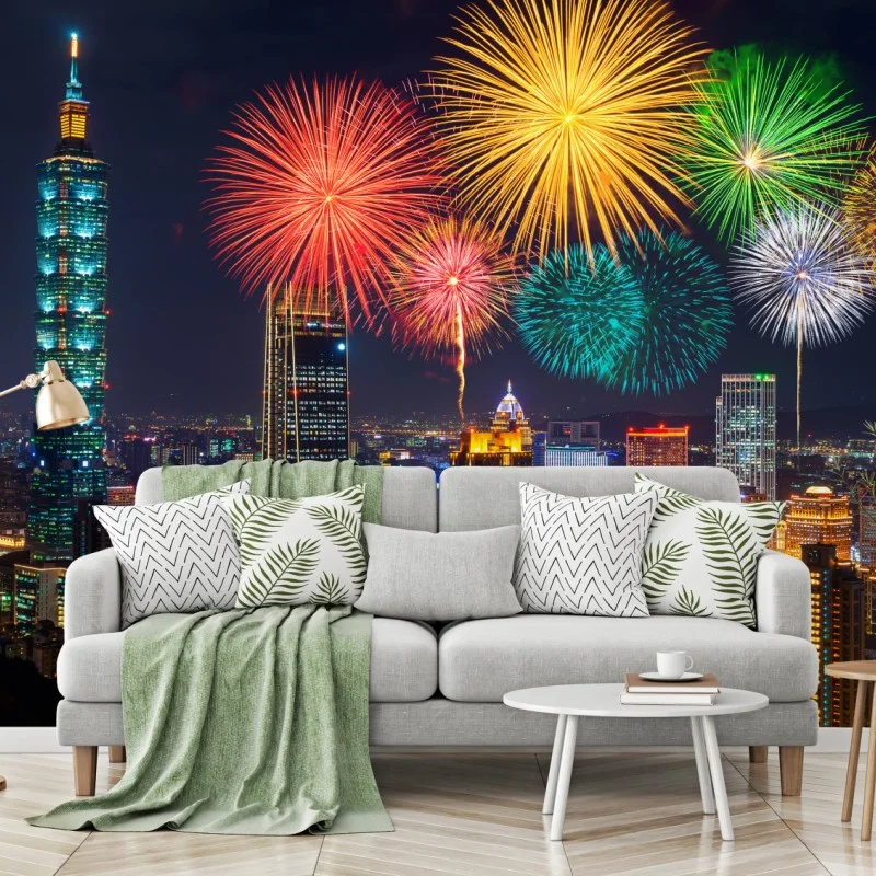 Fotomural celebración nocturna en Taipei