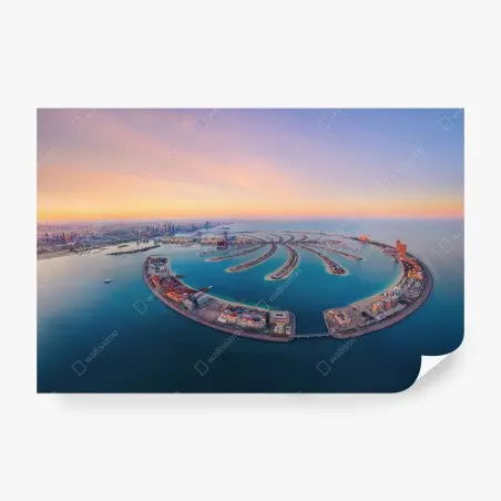 Fotomural atardecer sobre Palm Jumeirah, Dubái – Pixers®