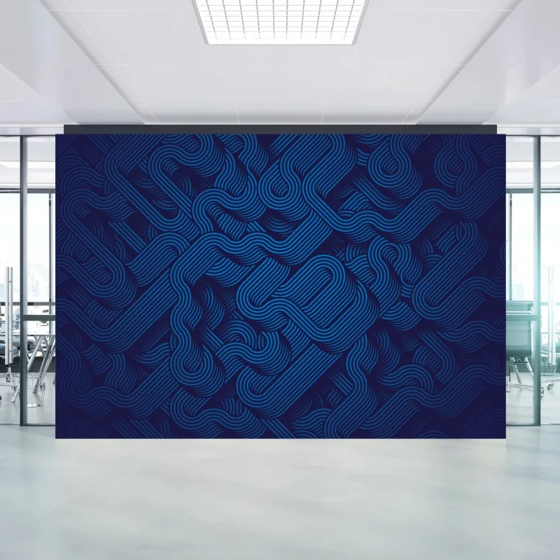 Fotomural marea de líneas azules entrelazadas