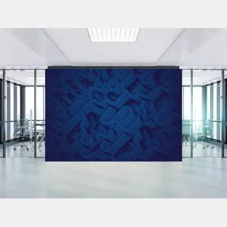 Fotomural marea de líneas azules entrelazadas – Pixers®