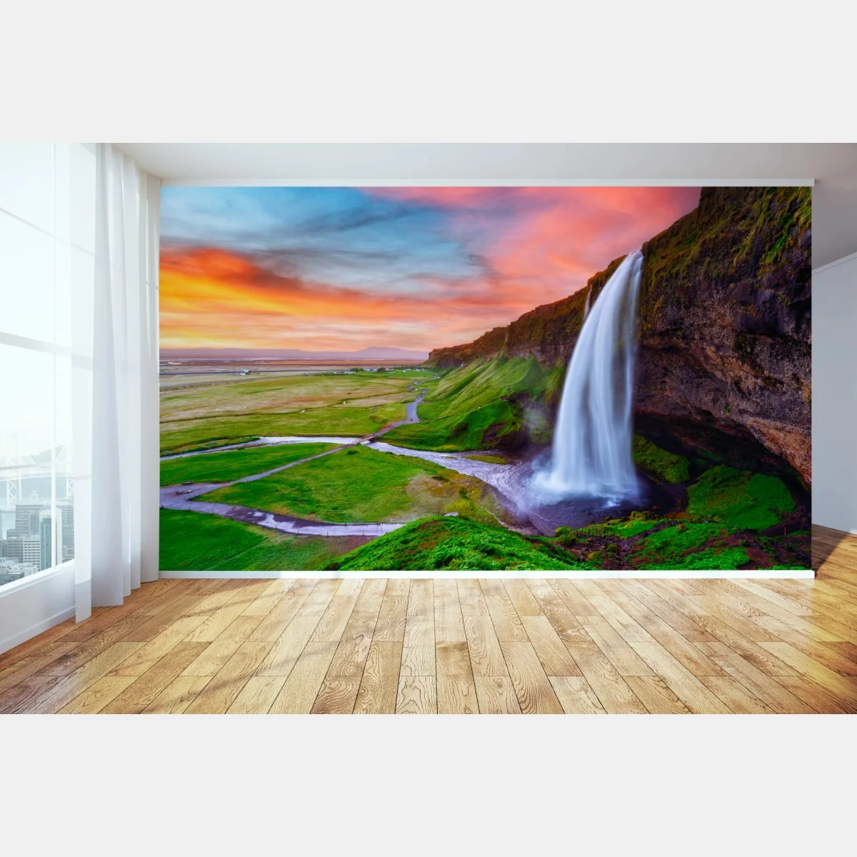 Fotomural cascada al atardecer en Islandia – Pixers® Fotomural cascada al atardecer en Islandia – Pixers®