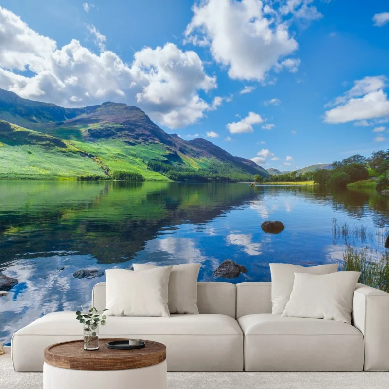 Fotomural reflejos serenos del lago en el Lake District – Pixers®