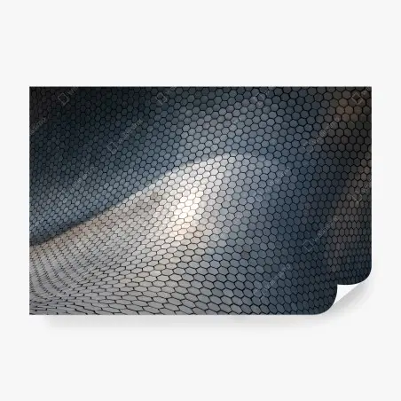 Fotomural mosaico hexagonal metálico abstracto – Pixers®