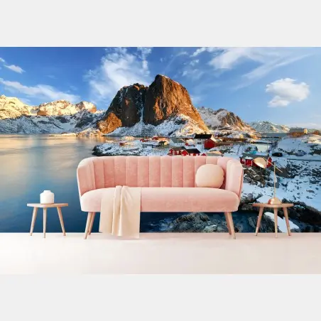 Fotomural amanecer sobre Hamnøy, Lofoten – Pixers®