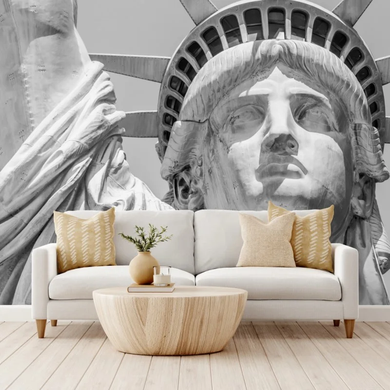 Fotomural detalle en blanco y negro de la Estatua de la Libertad