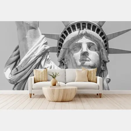 Fotomural detalle en blanco y negro de la Estatua de la Libertad – Pixers®