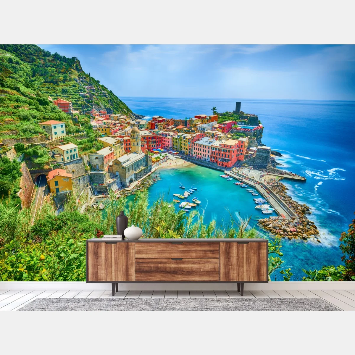 Fotomural vistas de Vernazza, Italia: costa de casas de colores – Pixers® Fotomural vistas de Vernazza, Italia: costa de casas de colores – Pixers®