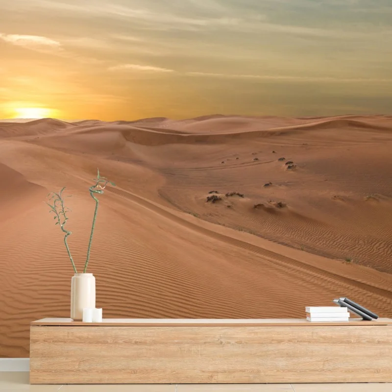 Fotomural atardecer en las dunas de Emiratos Árabes Unidos