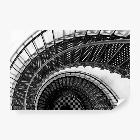 Fotomural espiral arquitectónica en blanco y negro – Pixers®