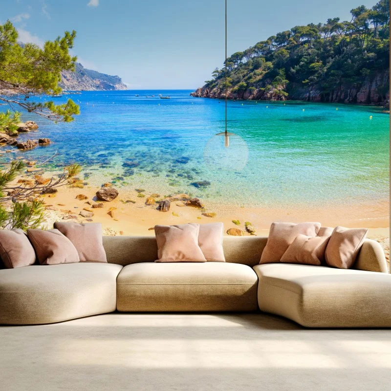 Fotomural escaleras hacia la cala Aiguablava, Costa Brava