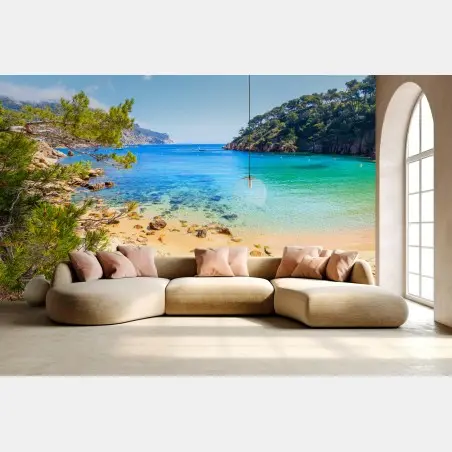 Fotomural escaleras hacia la cala Aiguablava, Costa Brava – Pixers®