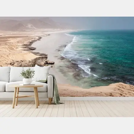 Fotomural paisaje costero desértico en tonos turquesa – Pixers®