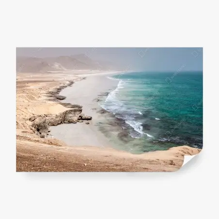 Fotomural paisaje costero desértico en tonos turquesa – Pixers®