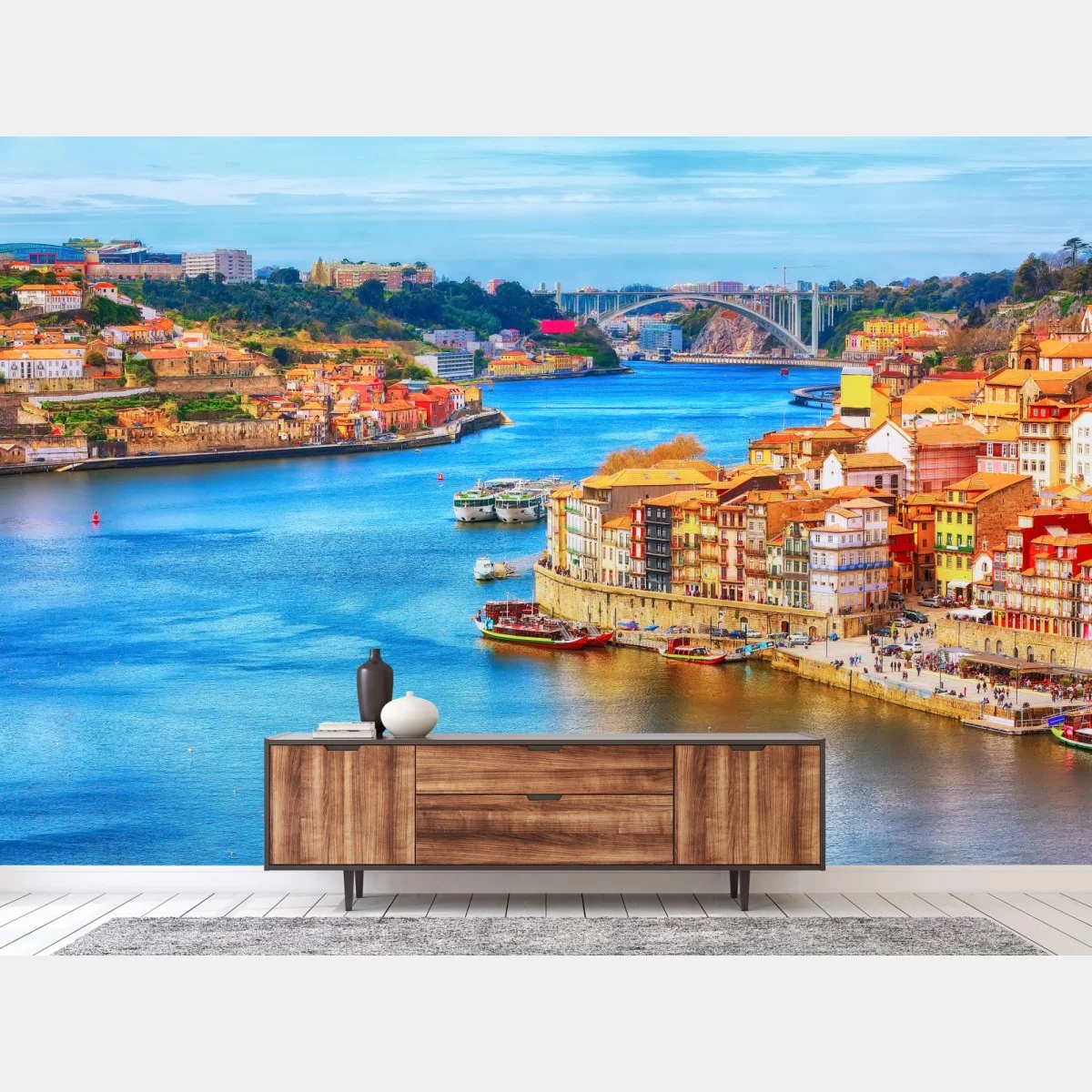 Fotomural ribeira en Porto: vista colorida del río – Pixers® Fotomural ribeira en Porto: vista colorida del río – Pixers®