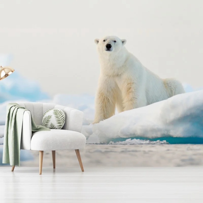Fotomural oso polar en el hielo de Svalbard