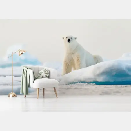 Fotomural oso polar en el hielo de Svalbard – Pixers®