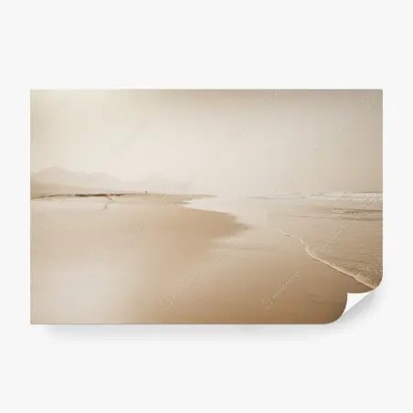 Fotomural playa serena en tonos sepia – Pixers®