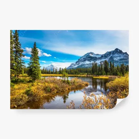 Fotomural reflejos serenos en las Montañas Rocosas – Pixers®