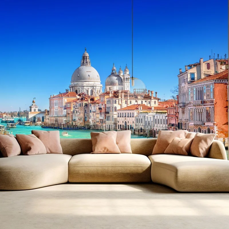 Fotomural panorama del Gran Canal y Basílica Santa Maria della Salute en Venecia