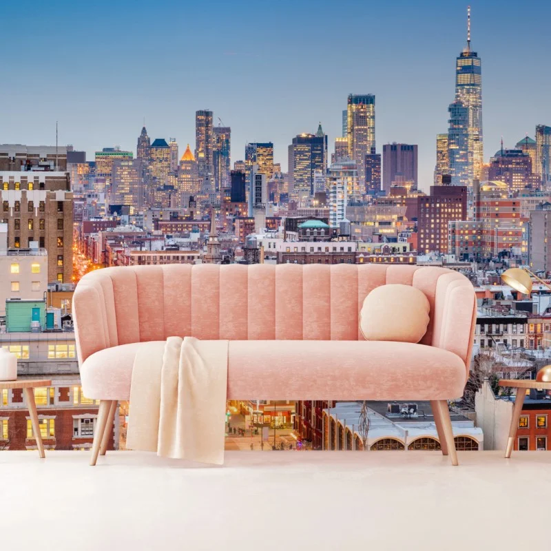 Fotomural panorama urbano de Nueva York al atardecer