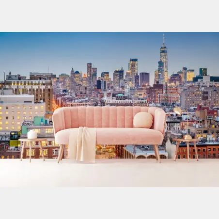 Fotomural panorama urbano de Nueva York al atardecer – Pixers®