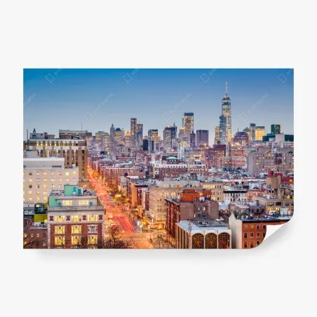 Fotomural panorama urbano de Nueva York al atardecer – Pixers®