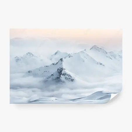 Fotomural amanecer sobre picos nevados del Cáucaso – Pixers®