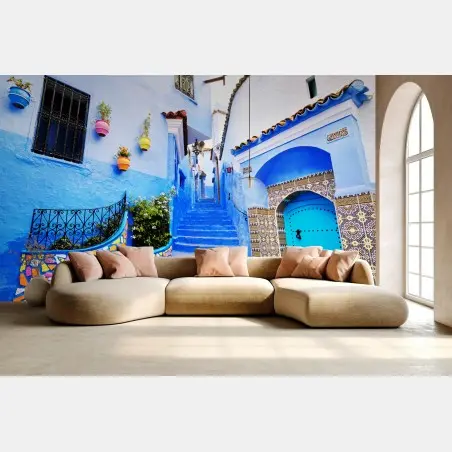 Fotomural rincón azul de Chefchaouen – Pixers®