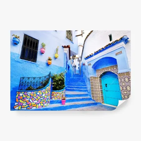 Fotomural rincón azul de Chefchaouen – Pixers®