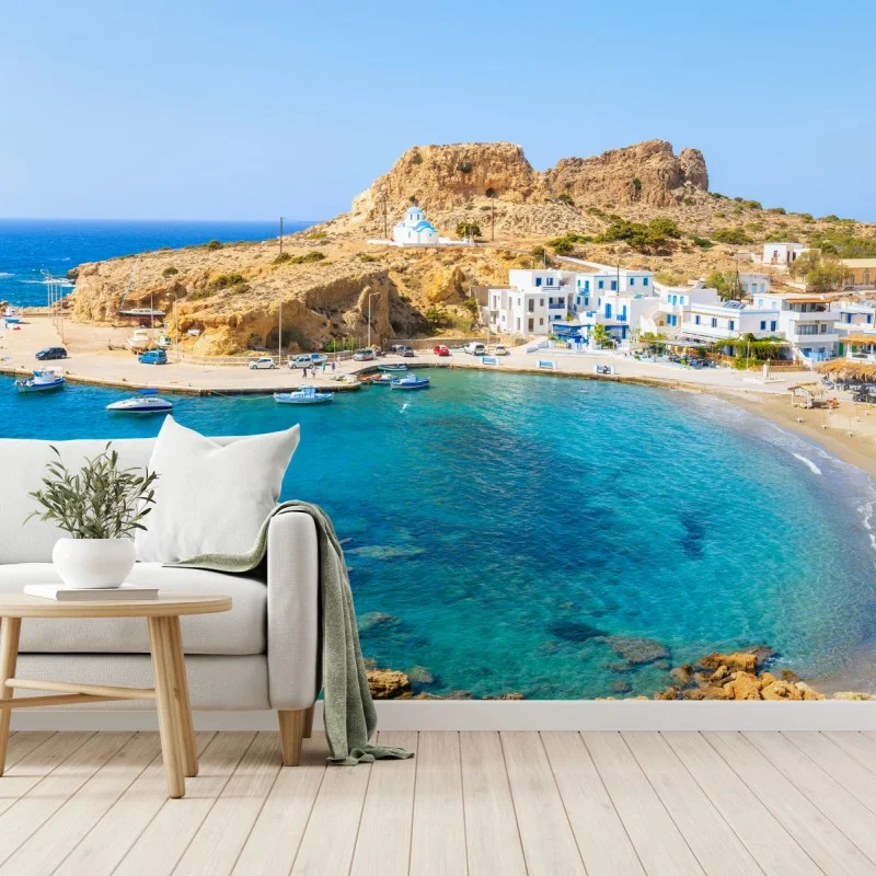 Fotomural bahía serena de Finiki en Karpathos