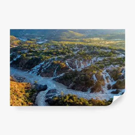 Fotomural amanecer en Epupa: cascadas del río Kunene – Pixers®