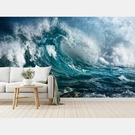 Fotomural ola turquesa en movimiento – Pixers®