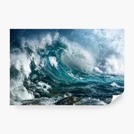 Fotomural ola turquesa en movimiento – Pixers®