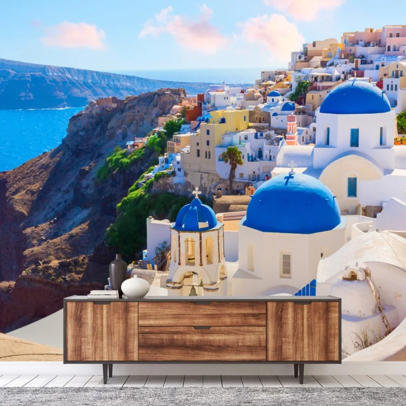 Fotomural amanecer en Oia, Santorini