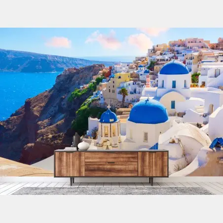Fotomural amanecer en Oia, Santorini – Pixers®