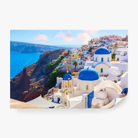Fotomural amanecer en Oia, Santorini – Pixers®