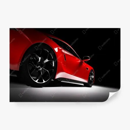 Fotomural detalle de deportivo rojo en perspectiva baja – Pixers®