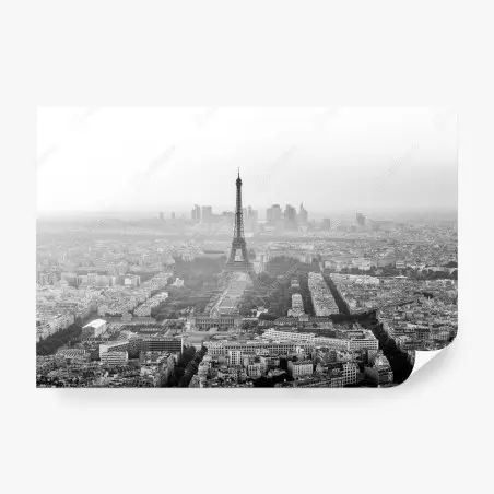 Fotomural panorama en blanco y negro de la Torre Eiffel en París – Pixers®