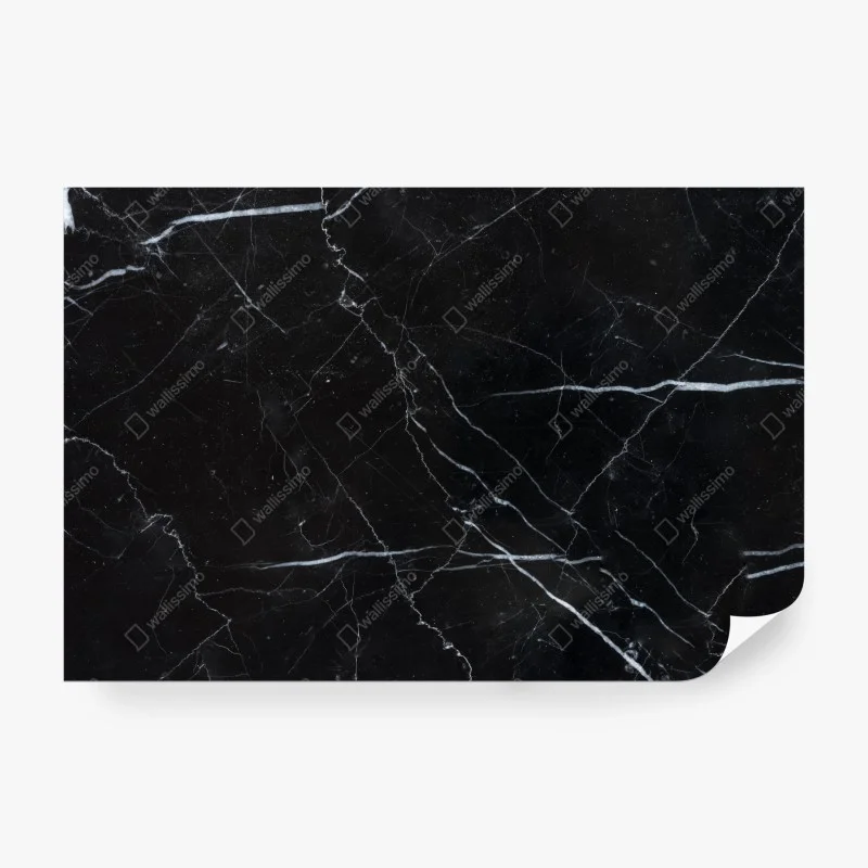 Fotomural textura de mármol marquina negro con vetas blancas