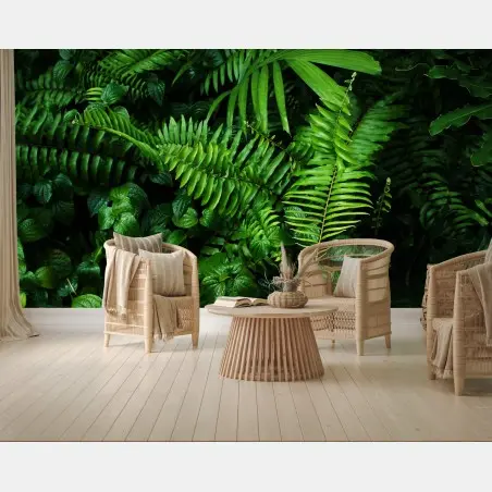 Fotomural mural de hojas tropicales y helechos – Pixers®