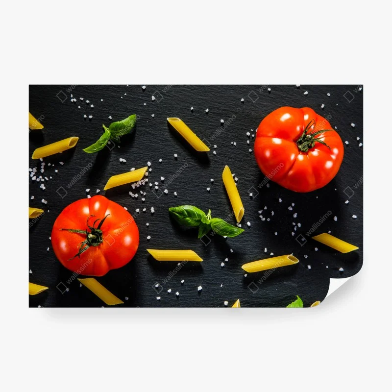 Fotomural composición mediterránea de tomate y pasta