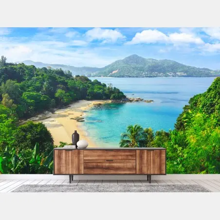 Fotomural cala paradisíaca en aguas turquesas – Pixers®