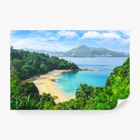 Fotomural cala paradisíaca en aguas turquesas – Pixers®
