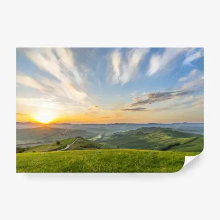 Fotomural amanecer en las colinas de Italia – Pixers®
