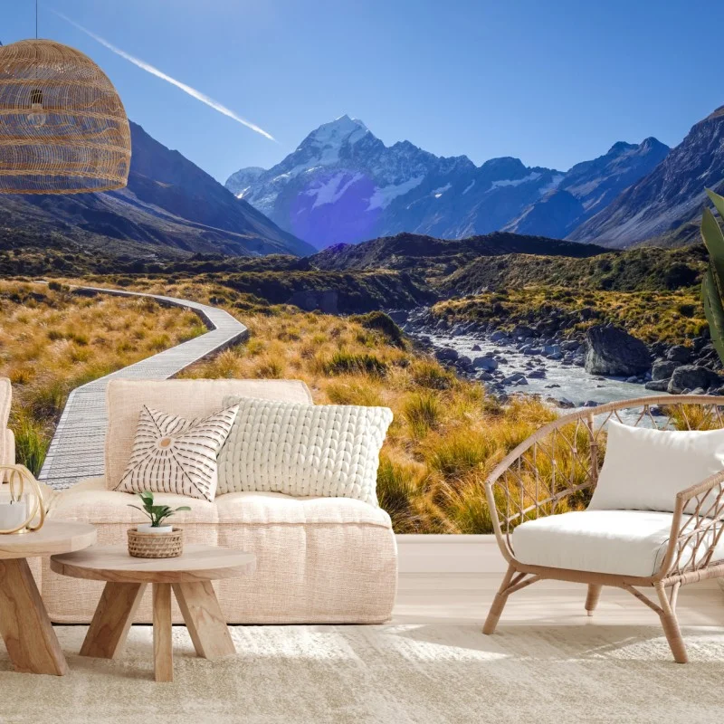 Fotomural sendero del valle Hooker en Aoraki Mount Cook