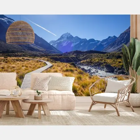 Fotomural sendero del valle Hooker en Aoraki Mount Cook – Pixers®