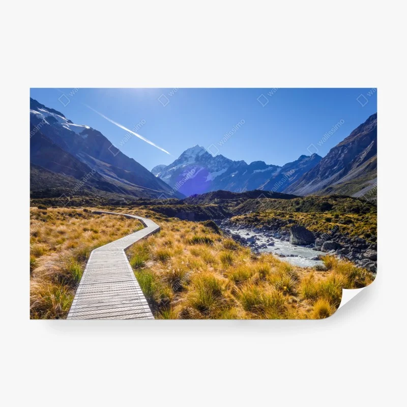 Fotomural sendero del valle Hooker en Aoraki Mount Cook