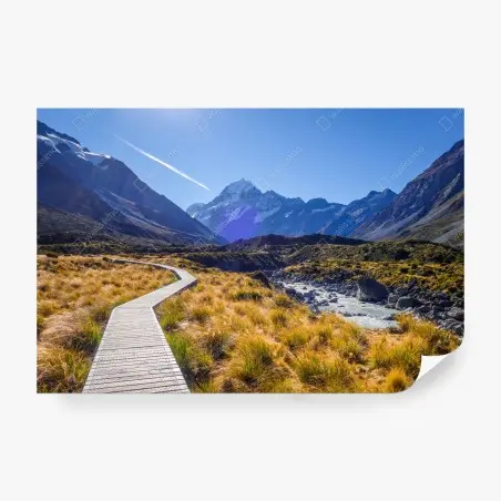Fotomural sendero del valle Hooker en Aoraki Mount Cook – Pixers®