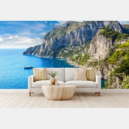 Fotomural vistas de Capri: acantilados y mar turquesa – Pixers®